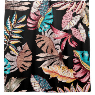 Ethnic exotic leaf leaves folkloric vintage seamle shower curtain