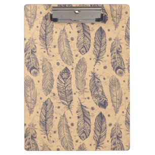 Ethnic Feather Outline Pattern Clipboard