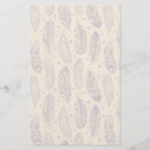 Ethnic Feather Outline Pattern Stationery