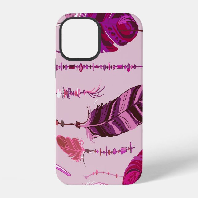 Ethnic Feathers: Bright Coloured Pattern. iPhone Case (Back)