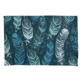 Ethnic Feathers: Colourful Seamless Pattern. Pillowcase