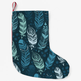 Ethnic Feathers: Colourful Seamless Pattern. Small Christmas Stocking