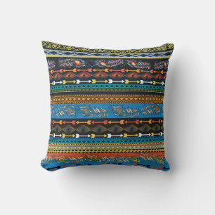 Ethnic Feathers: Embroidery Boho Chic Cushion