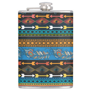 Ethnic Feathers: Embroidery Boho Chic Hip Flask