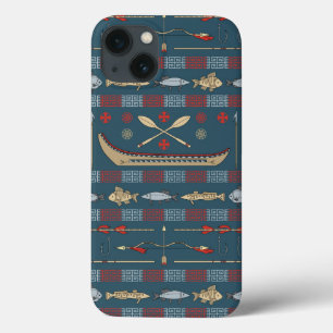 Ethnic Fishing Pattern iPhone 13 Case