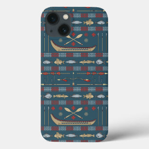 Ethnic Fishing Pattern iPhone 13 Case