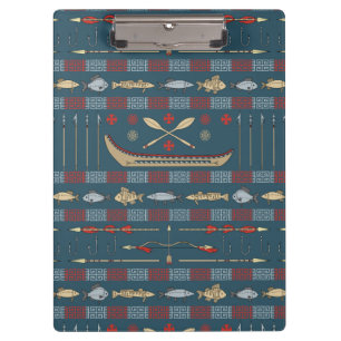Ethnic Fishing Pattern Clipboard