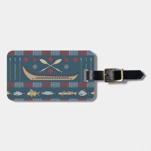 Ethnic Fishing Pattern Luggage Tag