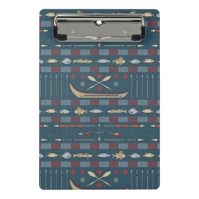 Ethnic Fishing Pattern Mini Clipboard (Front)