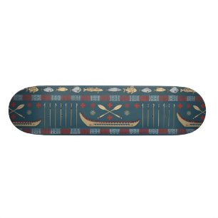 Ethnic Fishing Pattern Skateboard
