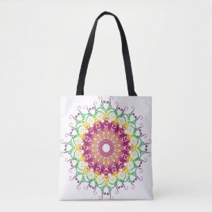 Ethnic florac multicolor mandala. tote bag