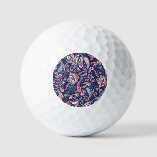 Ethnic Floral: Abstract Oriental Seamless. Golf Balls (Front)