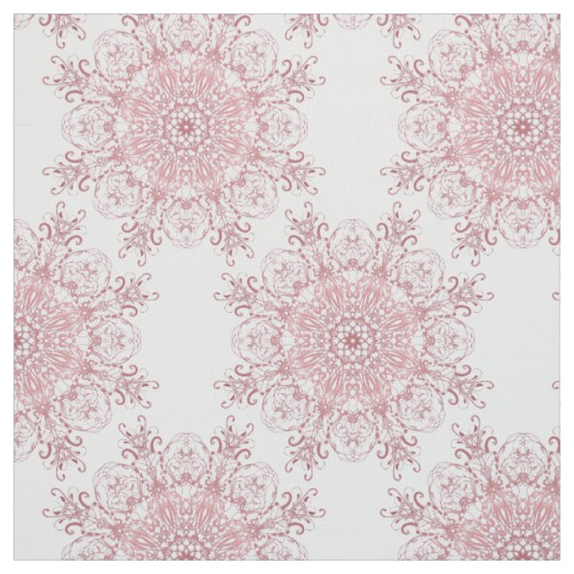 Ethnic floral coral mandala. fabric (Swatch)