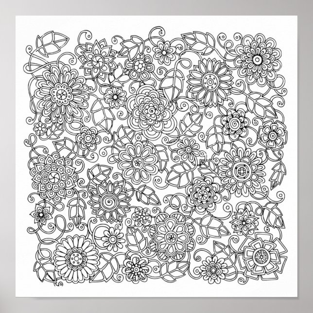 Ethnic Floral Doodle 2 Poster (Front)