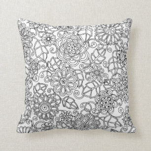Ethnic Floral Doodle Cushion