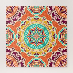 Ethnic Floral: Enchanting Seamless Design. Jigsaw Puzzle