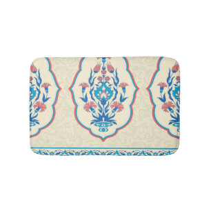 Ethnic Floral Fabric: Seamless Elegance Bath Mat