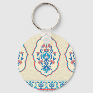 Ethnic Floral Fabric: Seamless Elegance Key Ring