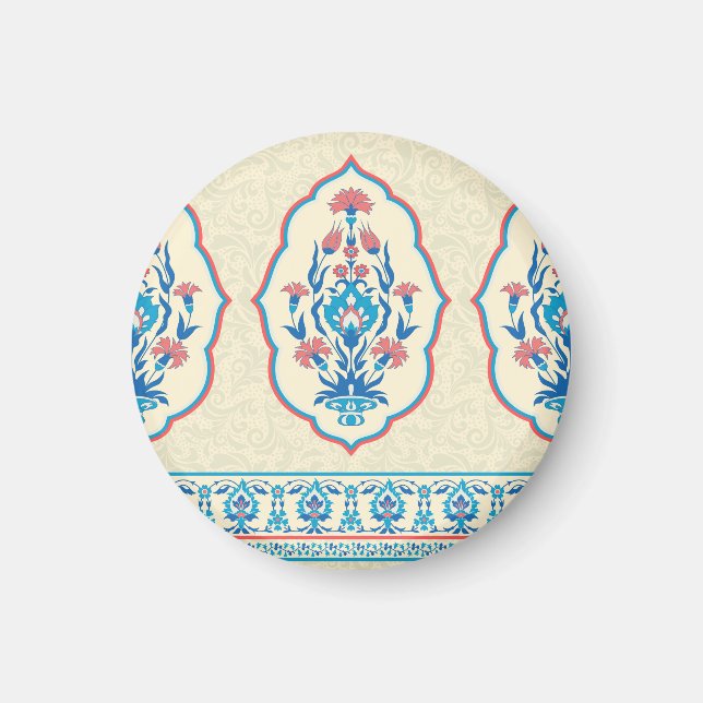Ethnic Floral Fabric: Seamless Elegance Magnet (Front)