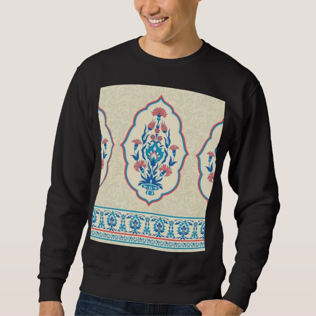 Ethnic Floral Fabric: Seamless Elegance Sweatshirt (Front)