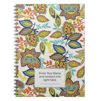 Ethnic Floral Foliage Notebook