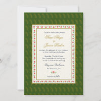 Ethnic Floral Frame Green Indian wedding 