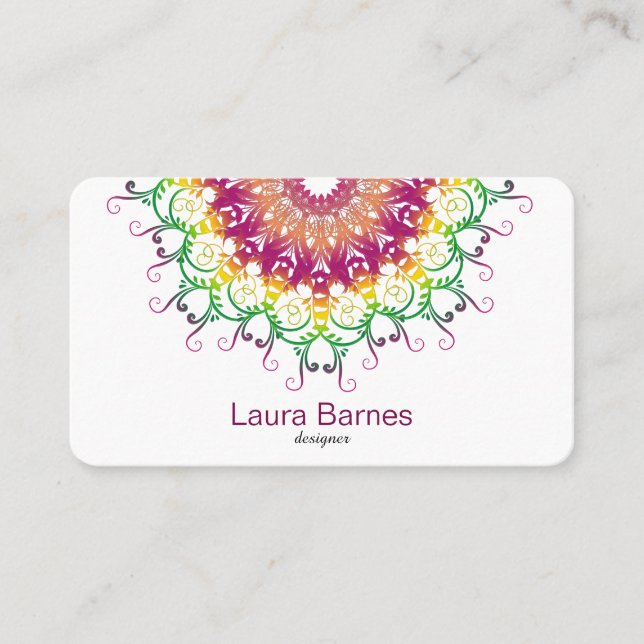 Ethnic floral mandala. business card (Front)