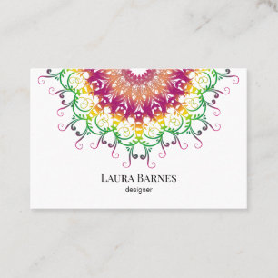 Ethnic floral mandala. business card