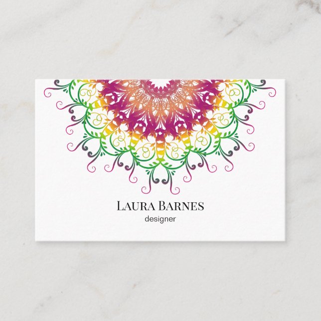 Ethnic floral mandala. business card (Front)