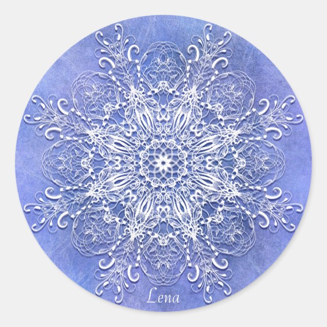 Ethnic floral mandala. classic round sticker (Front)