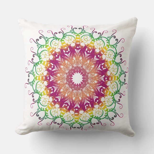 Ethnic floral mandala. cushion (Front)