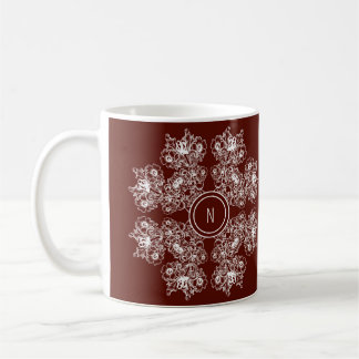 Ethnic floral mandala. Floral Crown Coffee Mug