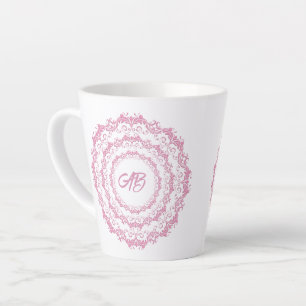 Ethnic floral mandala. Floral Crown Latte Mug