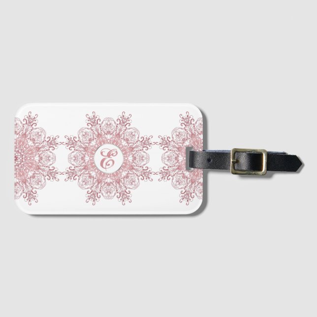 Ethnic floral mandala. luggage tag (Front Horizontal)