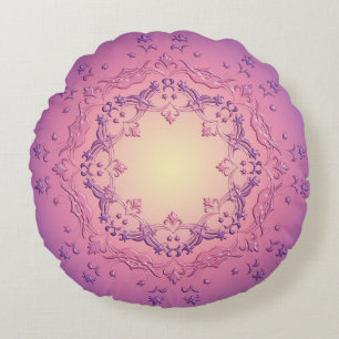 Ethnic floral mandala round cushion