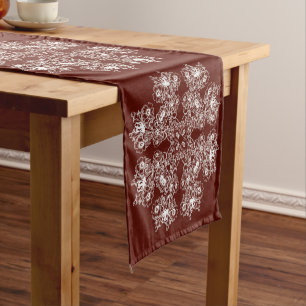 Ethnic floral mandala. short table runner