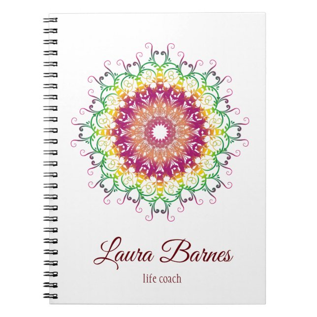 Ethnic floral mandala. spiral notebook (Front)