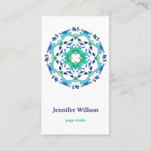 Ethnic floral mandala. text. business card