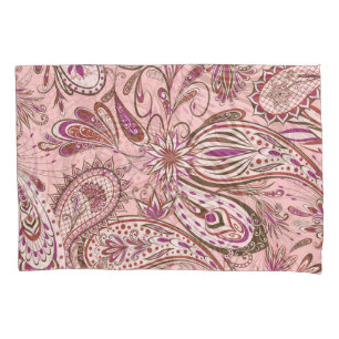 Ethnic Floral: Oriental Paisley Design. Pillowcase