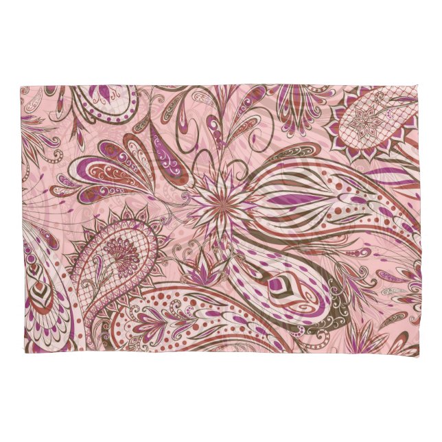 Ethnic Floral: Oriental Paisley Design. Pillowcase (Front)