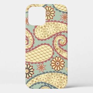 Ethnic floral, paisley vintage style. iPhone 12 case