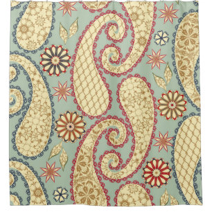 Ethnic floral, paisley vintage style. shower curtain