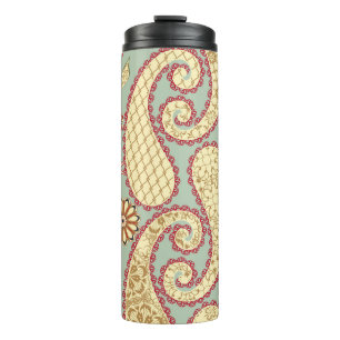 Ethnic floral, paisley vintage style. thermal tumbler