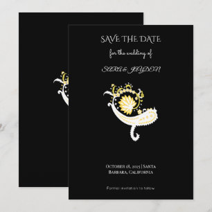 Ethnic Floral Pattern – Vintage Boho Paisley Art Save The Date