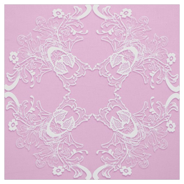 Ethnic floral pink  mandala. fabric (Swatch)