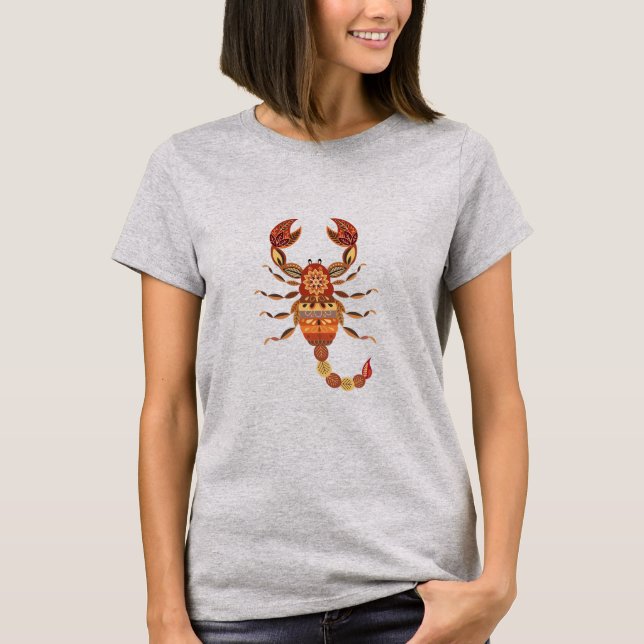 Ethnic Floral Scorpion T-Shirt (Front)