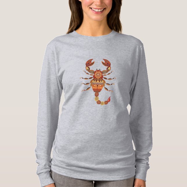 Ethnic Floral Scorpion T-Shirt (Front)