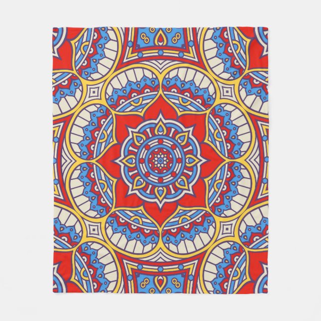 Ethnic floral, seamless bohemian pattern. fleece blanket (Front)