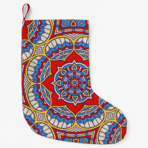 Ethnic floral, seamless bohemian pattern. small christmas stocking