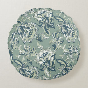 ethnic floral seamless pattern. folkloric batik or round cushion